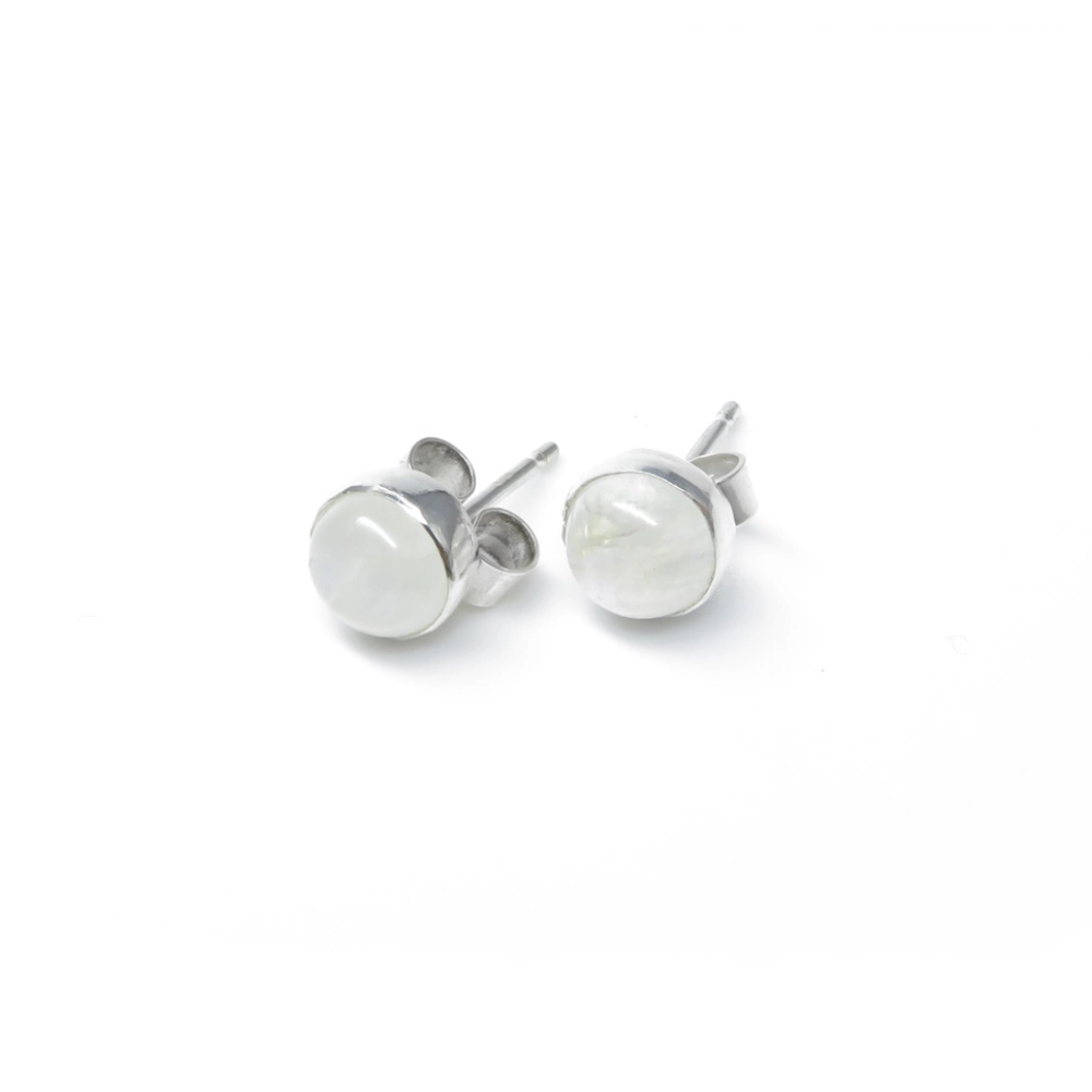 sterling silver and 5mm Moonstone earrings